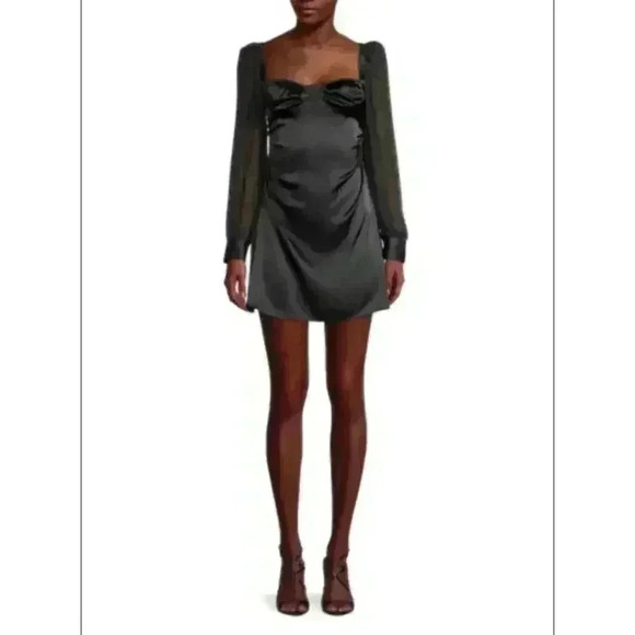 Danielle Bernstein We wore what puff sleeve black mini dress Like New Size 8 - Picture 2 of 5